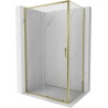 Mexen Exo-S 110 x 100 cm-es, tolóajtós zuhanykabin, átlátszó, arany - 8151-110-100-50-00