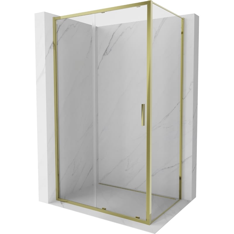 Mexen Exo toló zuhanykabin 145 x 100 cm, átlátszó, arany - 8151-145-100-50-00
