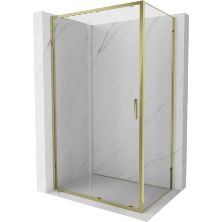Mexen Exo toló zuhanykabin 145 x 100 cm, átlátszó, arany - 8151-145-100-50-00