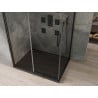 Cabină de duș culisantă Mexen Omega 120 x 90 cm, transparentă, neagră + cadă de duș Flat, neagră - 825-120-090-70-00-4070B