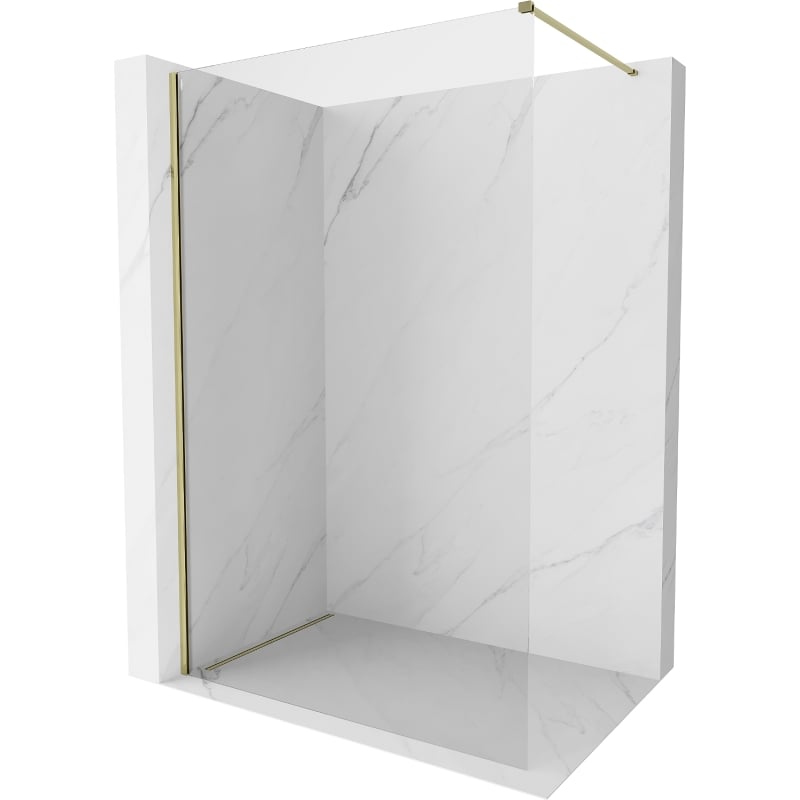 Mexen Kioto-X perete de duș Walk-in 130 x 200 cm, transparent 10 mm, auriu - 800-130-101-50-00-X