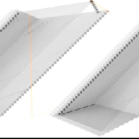 Mexen Kioto-X zuhanyfal Walk-in 50 x 200 cm, átlátszó 10 mm, rózsaarany - 800-050-101-60-00-X