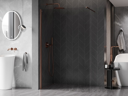 Mexen Kioto-X Walk-in zuhanyfal 60 x 200 cm, átlátszó 10 mm, rózsaszín arany - 800-060-101-60-00-X