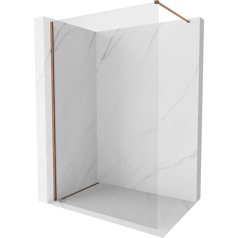 Mexen Kioto-X perete de duș Walk-in 100 x 200 cm, transparent 10 mm, aur roz - 800-100-101-60-00-X