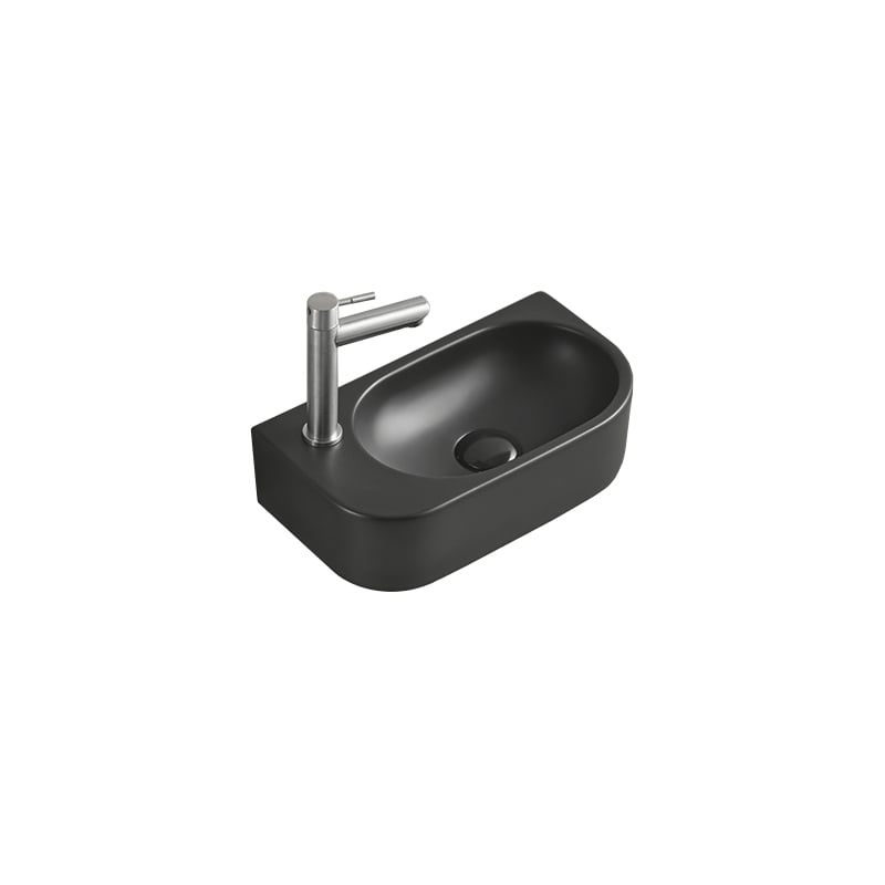 Mexen Viera chiuvetă blat dreapta 40 x 21 cm, Negru mat - 21274085R