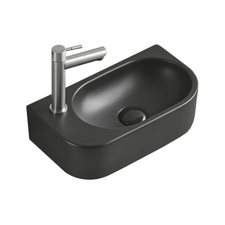 Mexen Viera mosdókagyló pult feletti jobb 40 x 21 cm, fekete matt - 21274085R