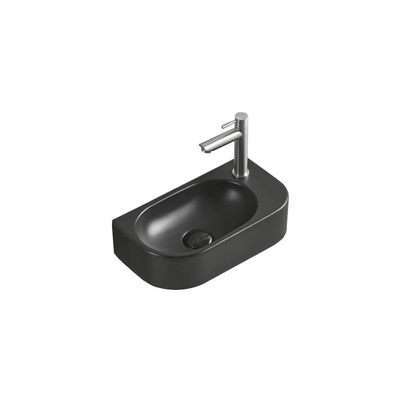 Mexen Viera balra szerelhető mosdó 40 x 21 cm, fekete matt - 21274085L