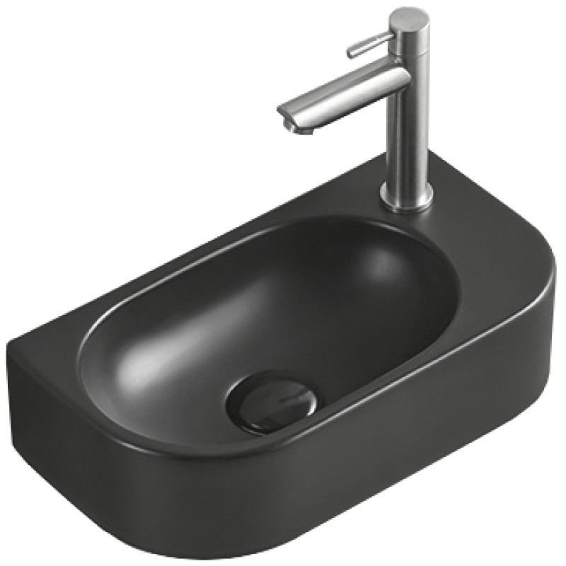 Mexen Viera chiuvetă de blat stânga 40 x 21 cm, negru mat - 21274085L