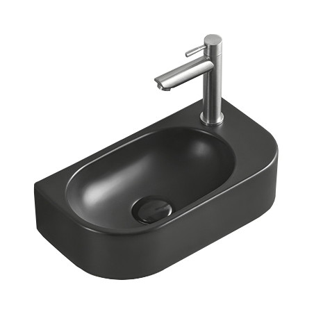 Mexen Viera balra szerelhető mosdó 40 x 21 cm, fekete matt - 21274085L