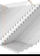 Mexen Kioto-X zuhanyfal Walk-in 140 x 200 cm, átlátszó 10 mm, kefe-hatású réz - 800-140-101-65-00-X