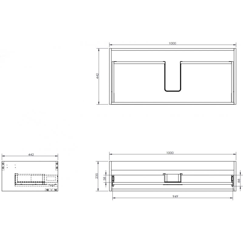 Mexen Box-A corp dulap sub chiuvetă 100 cm, 1 sertar, nuc - 91AX0-1000-235-1-86
