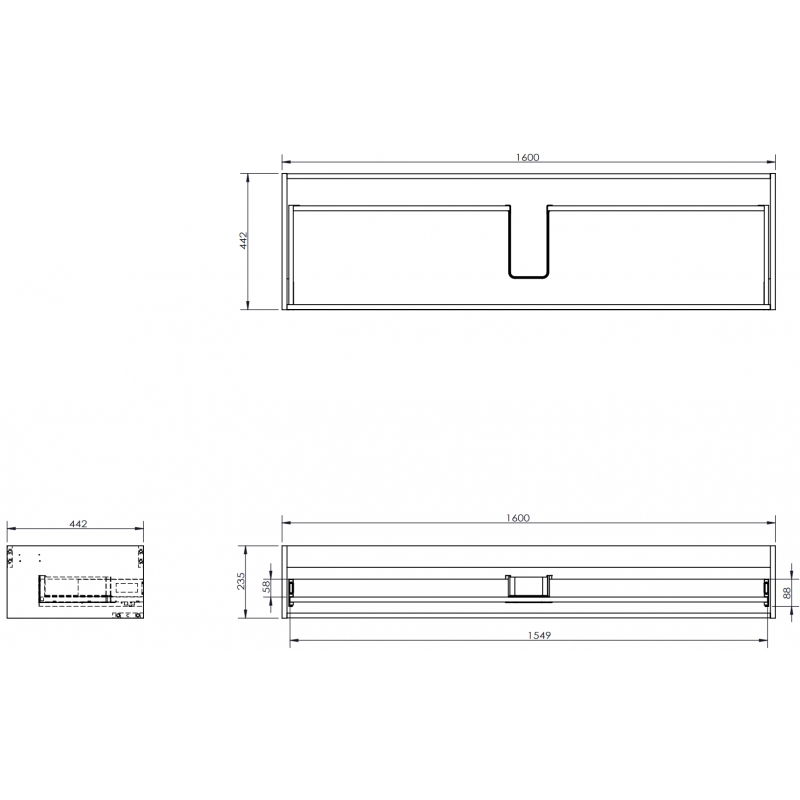 Mexen Box-A corp dulap sub chiuvetă 160 cm, 1 sertar, stejar - 91AX0-1600-235-1-81