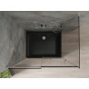 Mexen Omega tolóajtós zuhanykabin 100 x 80 cm, grafit, króm + Flat zuhanytálca, fekete - 825-100-080-01-40-4070