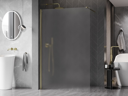 Mexen Kioto-X Walk-in Zuhanyfal 60 x 200 cm, matt 10 mm, arany - 800-060-101-50-30-X