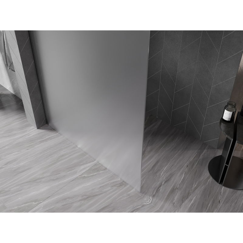 Mexen Kioto-X perete de duș Walk-in 80 x 200 cm, îngheț 10 mm, gri mat periat - 800-080-101-66-30-X