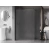 Mexen Kioto-X zuhanyfal Walk-in 50 x 200 cm, jégvirág dekor 10 mm, fekete - 800-050-101-70-30-X