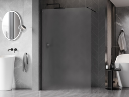 Mexen Kioto-X Walk-in zuhanyfal 100 x 200 cm, matt 10 mm, fekete - 800-100-101-70-30-X