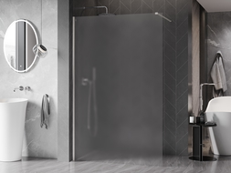 Mexen Kioto-X zuhanyfal Walk-in 60 x 200 cm, matt 10 mm, csiszolt nikkel - 800-060-101-97-30-X