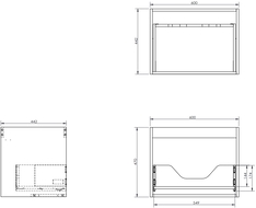 Mexen Box-A corp dulap pentru lavoar 60 cm, 1 sertar, alb lucios - 91AX0-0600-470-1-00