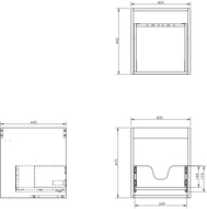 Mexen Box-A corp dulap sub chiuvetă 40 cm, 1 sertar, alb mat - 91AX0-0400-470-1-01