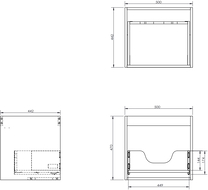 Mexen Box-A corp bază dulap sub chiuvetă 50 cm, 1 sertar, alb mat - 91AX0-0500-470-1-01
