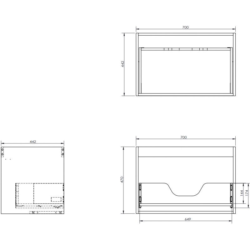 Mexen Box-A corp dulap sub chiuvetă 70 cm, 1 sertar, alb mat - 91AX0-0700-470-1-01