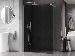 Mexen Kioto-X perete de duș Walk-in 130 x 200 cm, grafit 10 mm, alb - 800-130-101-20-40-X