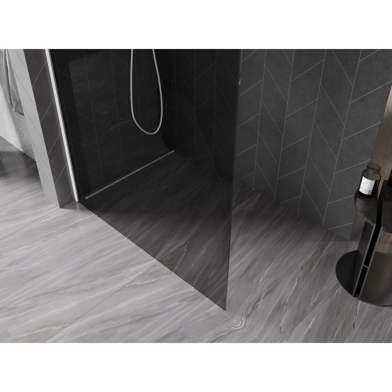 Mexen Kioto-X perete de duș Walk-in 150 x 200 cm, grafit 10 mm, alb - 800-150-101-20-40-X