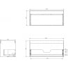 Mexen Box-A mosdószekrény korpus 100 cm, 1 fiók, fehér matt - 91AX0-1000-470-1-01