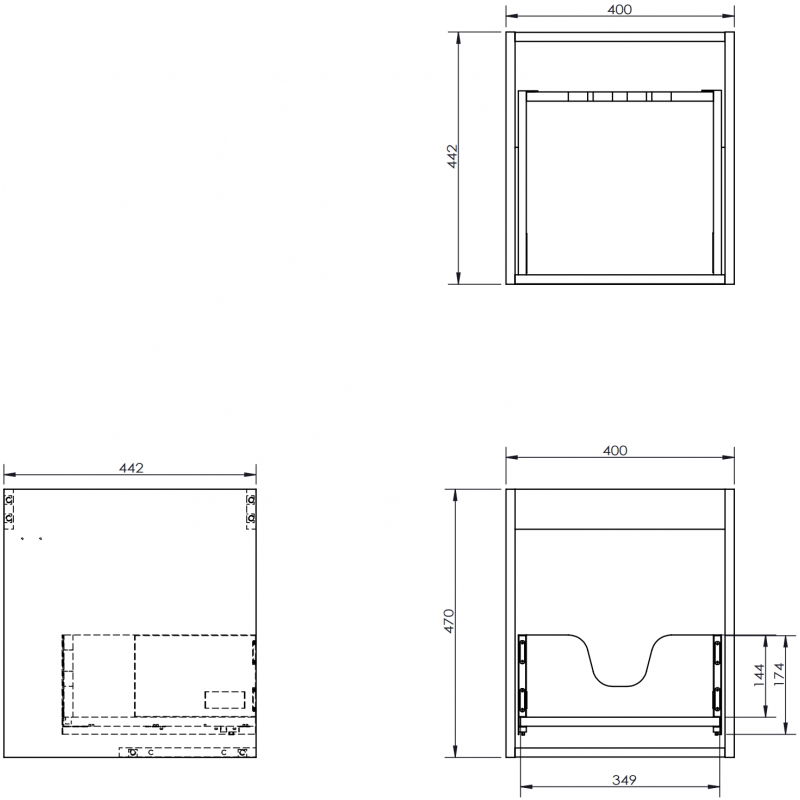 Mexen Box-A mosdószekrény korpus 40 cm, 1 fiók, szürke matt - 91AX0-0400-470-1-62