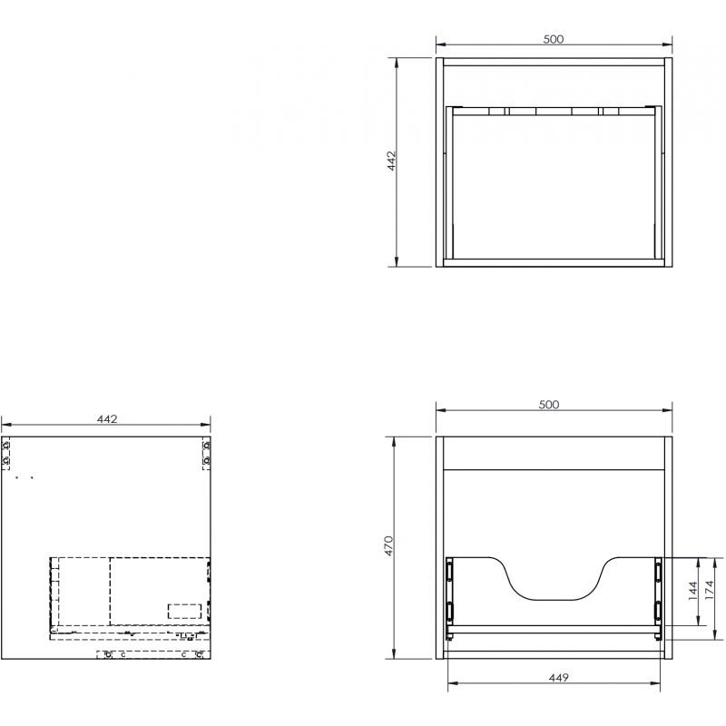 Mexen Box-A corp dulap lavoar 50 cm, 1 sertar, gri mat - 91AX0-0500-470-1-62