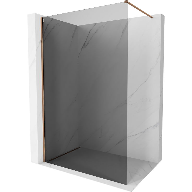 Mexen Kioto-X perete de duș Walk-in 130 x 200 cm, grafit 10 mm, aur roz - 800-130-101-60-40-X