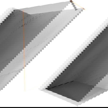 Mexen Kioto-X perete de duș Walk-in 130 x 200 cm, grafit 10 mm, aur roz - 800-130-101-60-40-X