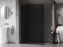 Mexen Kioto-X perete de duș Walk-in 90 x 200 cm, grafit 10 mm, cupru periat - 800-090-101-65-40-X