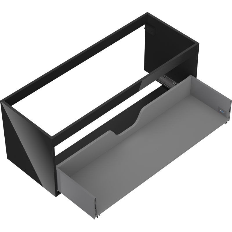 Mexen Box-A mosdószekrény korpus, 120 cm, 1 fiók, fekete fényes - 91AX0-1200-470-1-70
