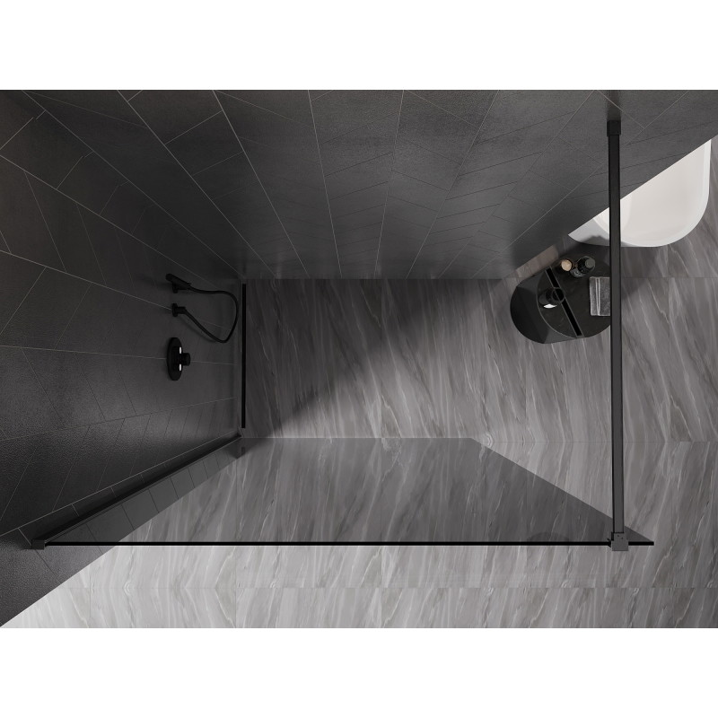 Mexen Kioto-X Walk-in zuhanyfal 60 x 200 cm, grafit 10 mm, kefe szürke - 800-060-101-66-40-X