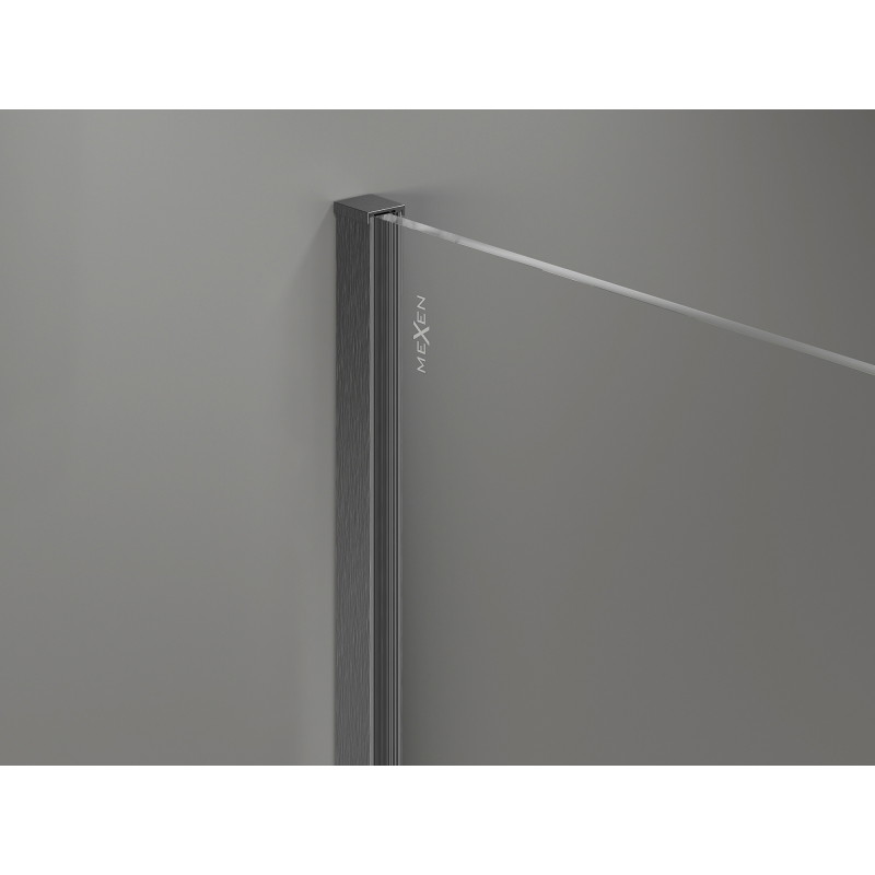 Mexen Kioto-X Walk-in zuhanyfal 60 x 200 cm, grafit 10 mm, kefe szürke - 800-060-101-66-40-X