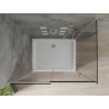 Mexen Omega etnevezdto fülke eltolható 100 x 70 cm, grafit, króm + Flat tálca, fehér - 825-100-070-01-40-4010