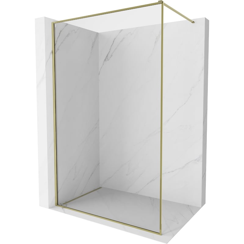 Mexen Kioto-XF perete de duș Walk-in cu cadru 60 x 202 cm, transparent 10 mm, auriu - 800-060-104-50-00-X