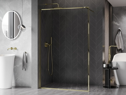 Mexen Kioto-XF perete de duș Walk-in cu ramă 120 x 202 cm, transparent 10 mm, auriu - 800-120-104-50-00-X