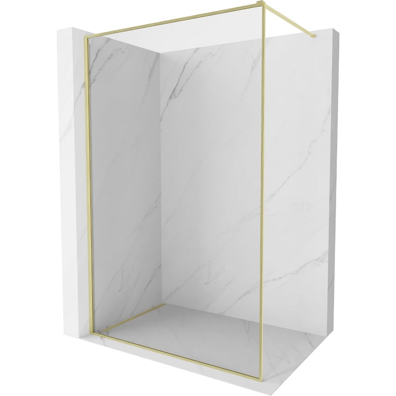 Mexen Kioto-XF perete de duș Walk-in cu cadru 60 x 202 cm, transparent 10 mm, auriu periat - 800-060-104-55-00-X