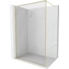 Mexen Kioto-XF Walk-in zuhanyfal kerettel 150 x 202 cm, átlátszó 10 mm, arany szálcsiszolt - 800-150-104-55-00-X