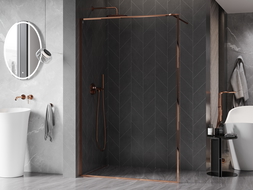 Mexen Kioto-XF panou de duș Walk-in cu ramă 60 x 202 cm, transparent 10 mm, aur roz - 800-060-104-60-00-X