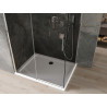 Mexen Omega 110 x 100 cm-es tolóajtós zuhanykabin, grafit, króm + Flat zuhanytálca, fehér - 825-110-100-01-40-4010