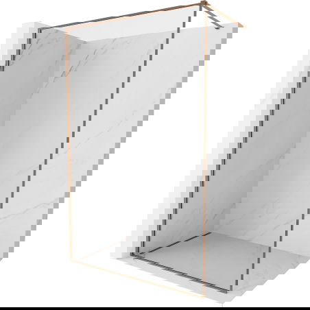 Mexen Kioto-XF perete de duș Walk-in cu cadru 130 x 202 cm, transparent 10 mm, aur roz - 800-130-104-60-00-X