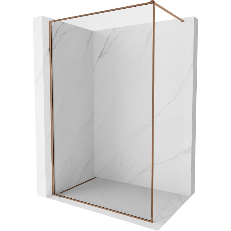 Mexen Kioto-XF panou de duș Walk-in cu cadru 140 x 202 cm, transparent 10 mm, aur roz - 800-140-104-60-00-X