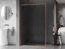 Mexen Kioto-XF panou de duș Walk-in cu cadru 70 x 202 cm, transparent 10 mm, cupru periat - 800-070-104-65-00-X