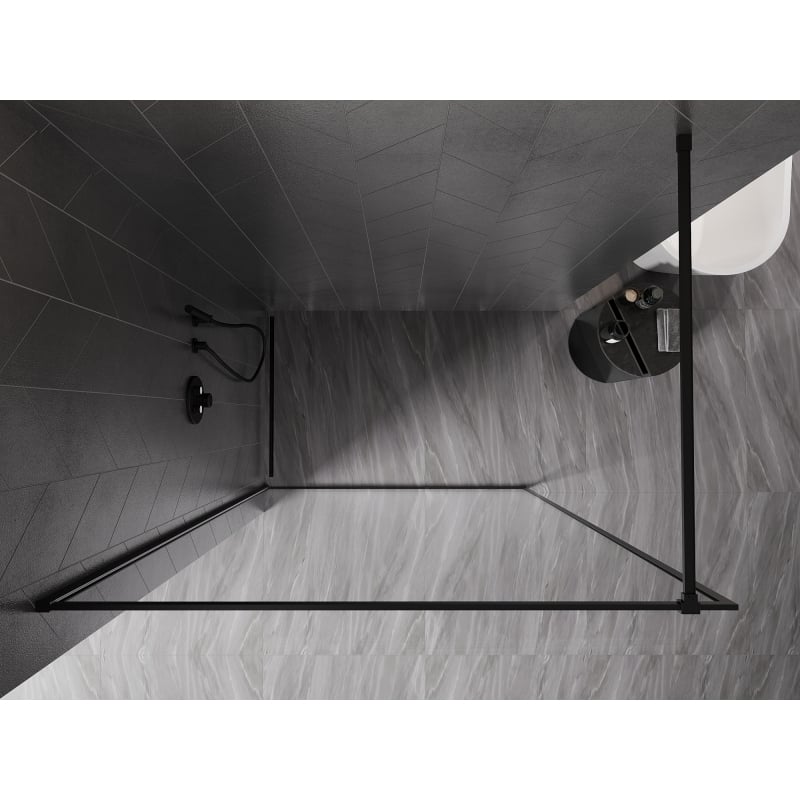 Mexen Kioto-XF perete de duș Walk-in cu cadru 90 x 202 cm, transparent 10 mm, negru - 800-090-104-70-00-X