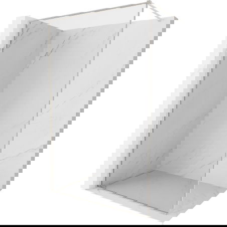 Mexen Kioto-XF Walk-in zuhanyfal kerettel 80 x 202 cm, átlátszó 10 mm, csiszolt nikkel - 800-080-104-97-00-X