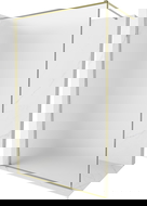 Mexen Kioto-XF zuhanyfal Walk-in kerettel 140 x 202 cm, 10 mm-es homokfúvott üveg, arany - 800-140-104-50-30-X